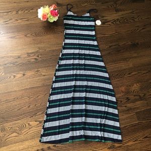 Striped Fitted Cotton Maxi
